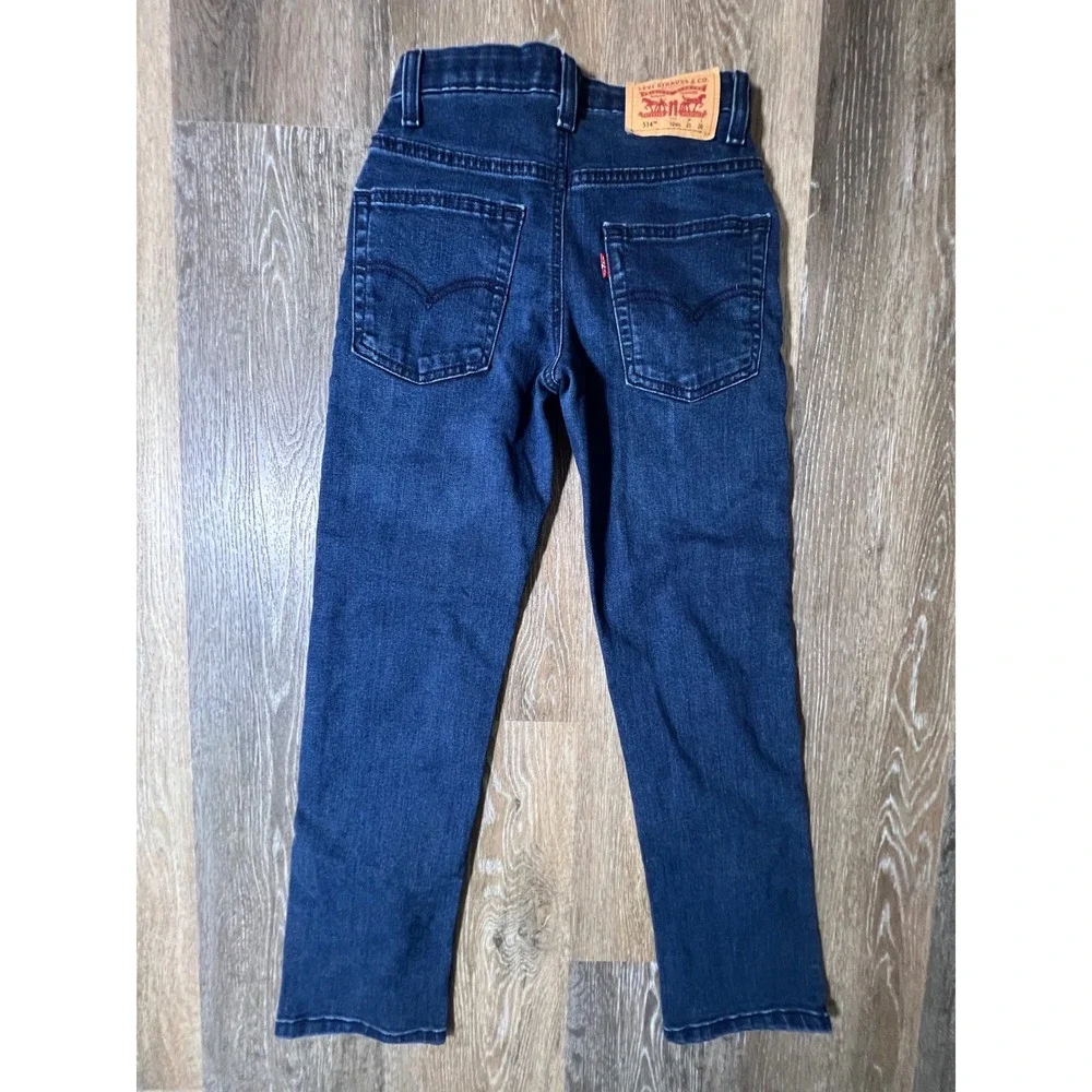 Levi 514 Straight Jeans‎ Kids Size 10 Reg Blue Excellent Adjustable Waist Denim